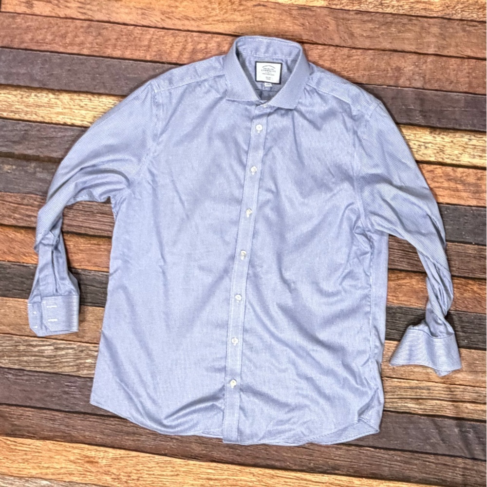 Charles Tyrwhitt Mens Slim Fit Long Sleeve Check Preppy Dress Shirt